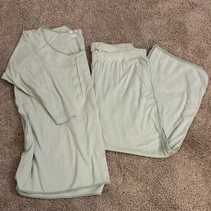 LAKE Pima Maternity Long-Long Set in Parisian Green